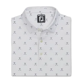 2023 FootJoy Boys Junior Golf Print Polo  - White