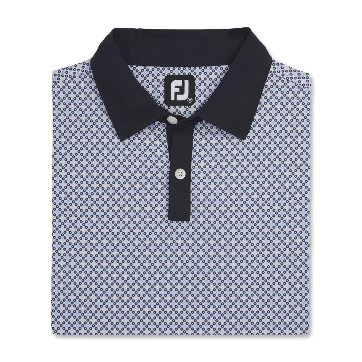 2023 FootJoy Mens Circle Print Polo - Navy / True Blue / Almond