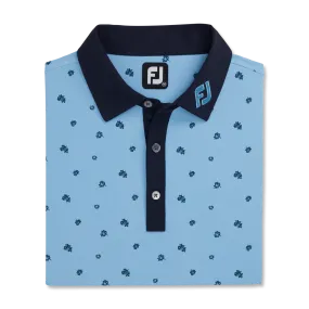 2023 FootJoy Mens Scattered Floral Polo - True Blue / Navy