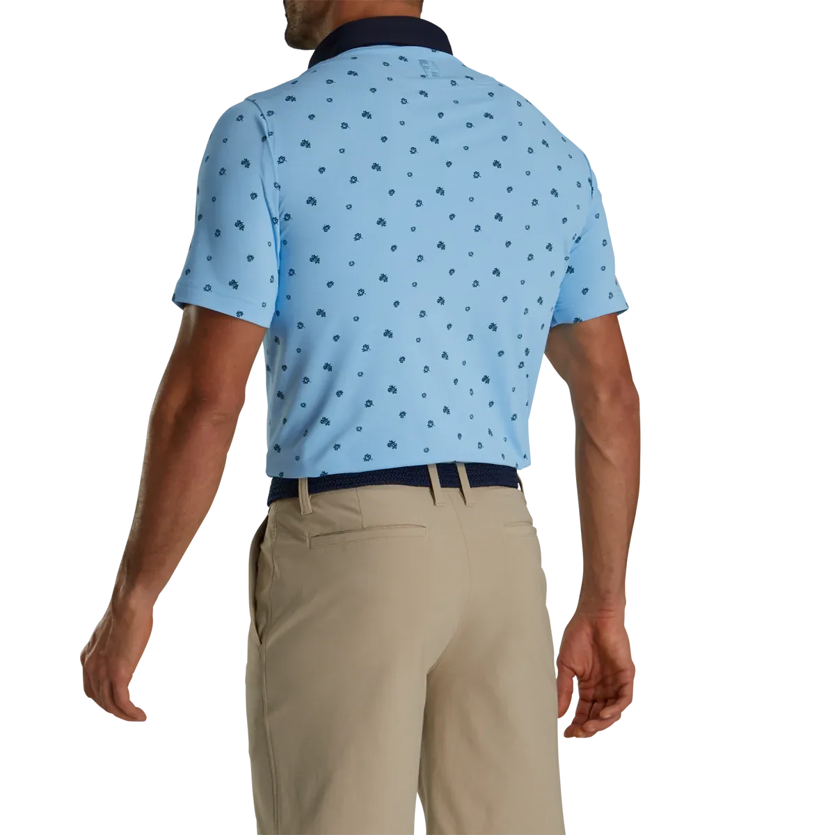 2023 FootJoy Mens Scattered Floral Polo - True Blue / Navy