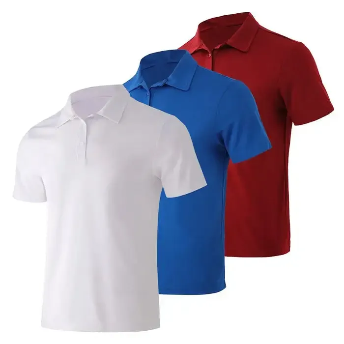 3 Pcs Mens Breathable Polo Shirts