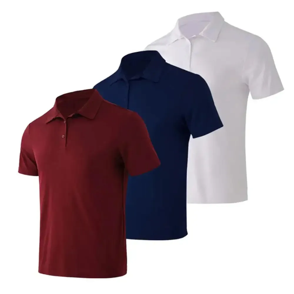 3 Pcs Mens Breathable Polo Shirts