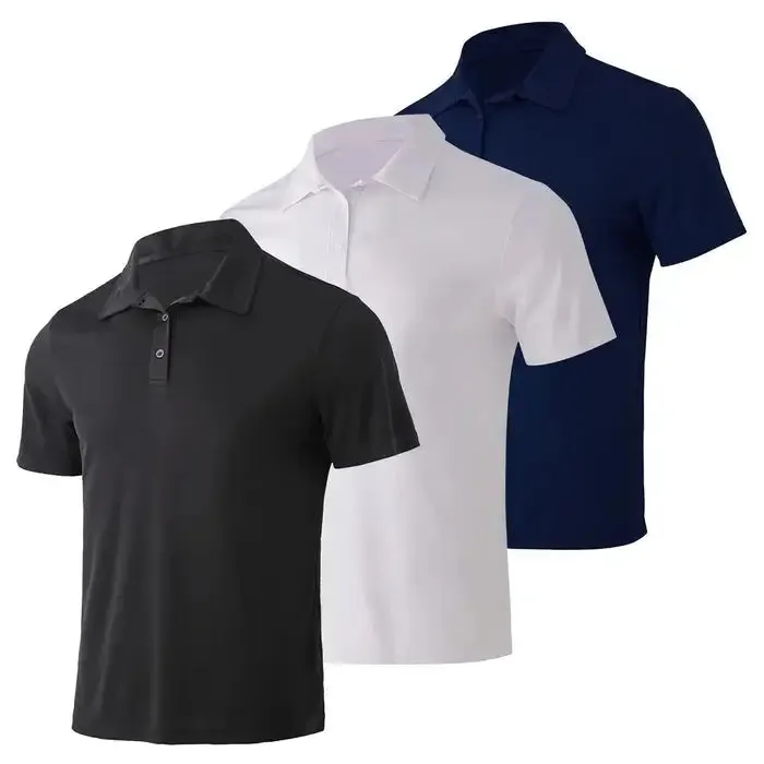 3 Pcs Mens Breathable Polo Shirts