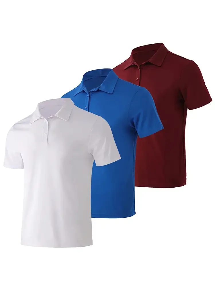 3 Pcs Mens Breathable Polo Shirts