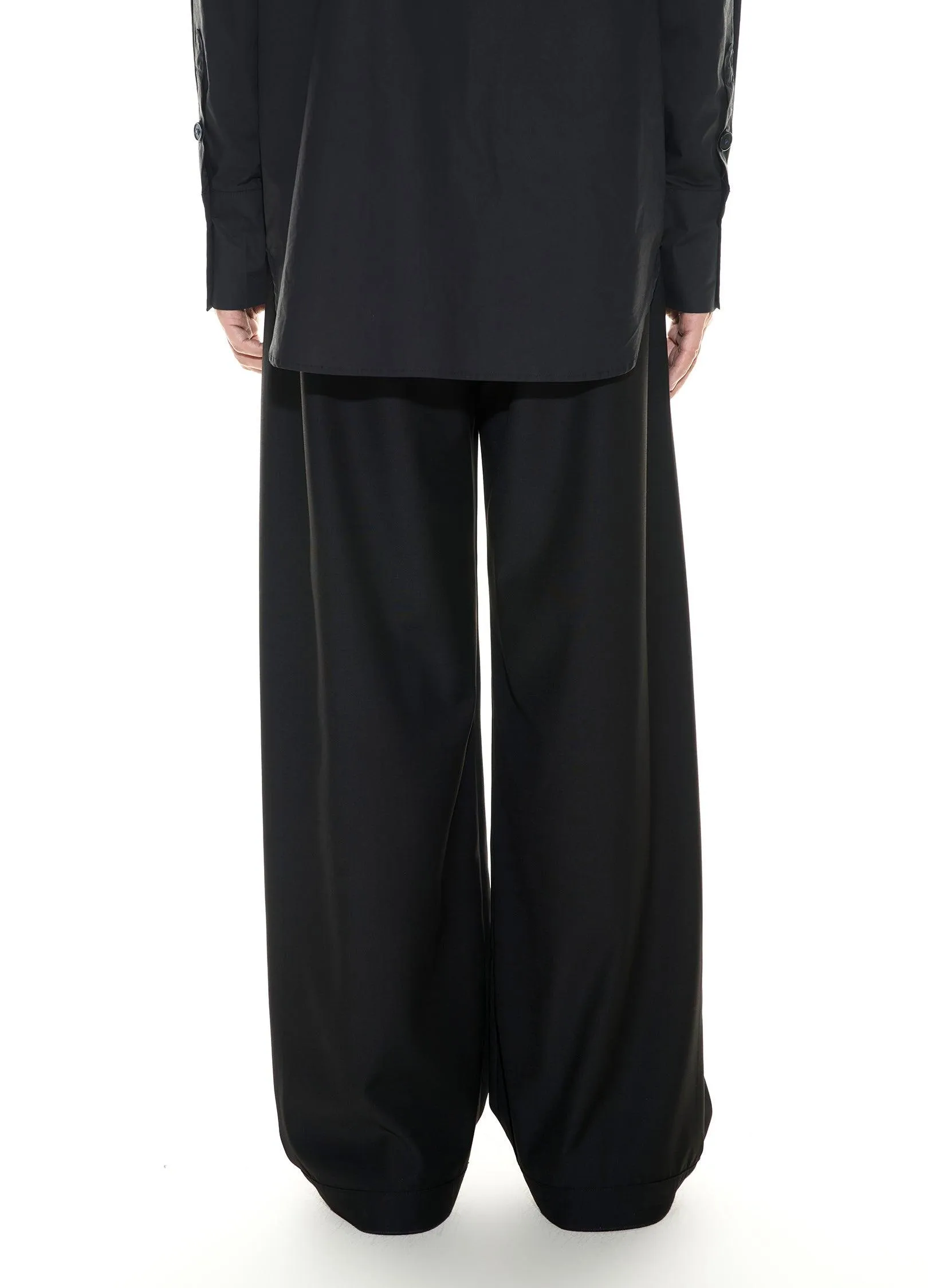 Adjustable High-Waisted Trousers With Wide Buckle