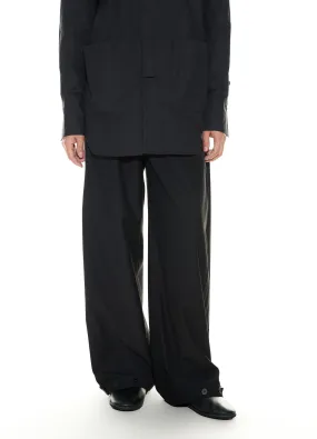 Adjustable High-Waisted Trousers With Wide Buckle