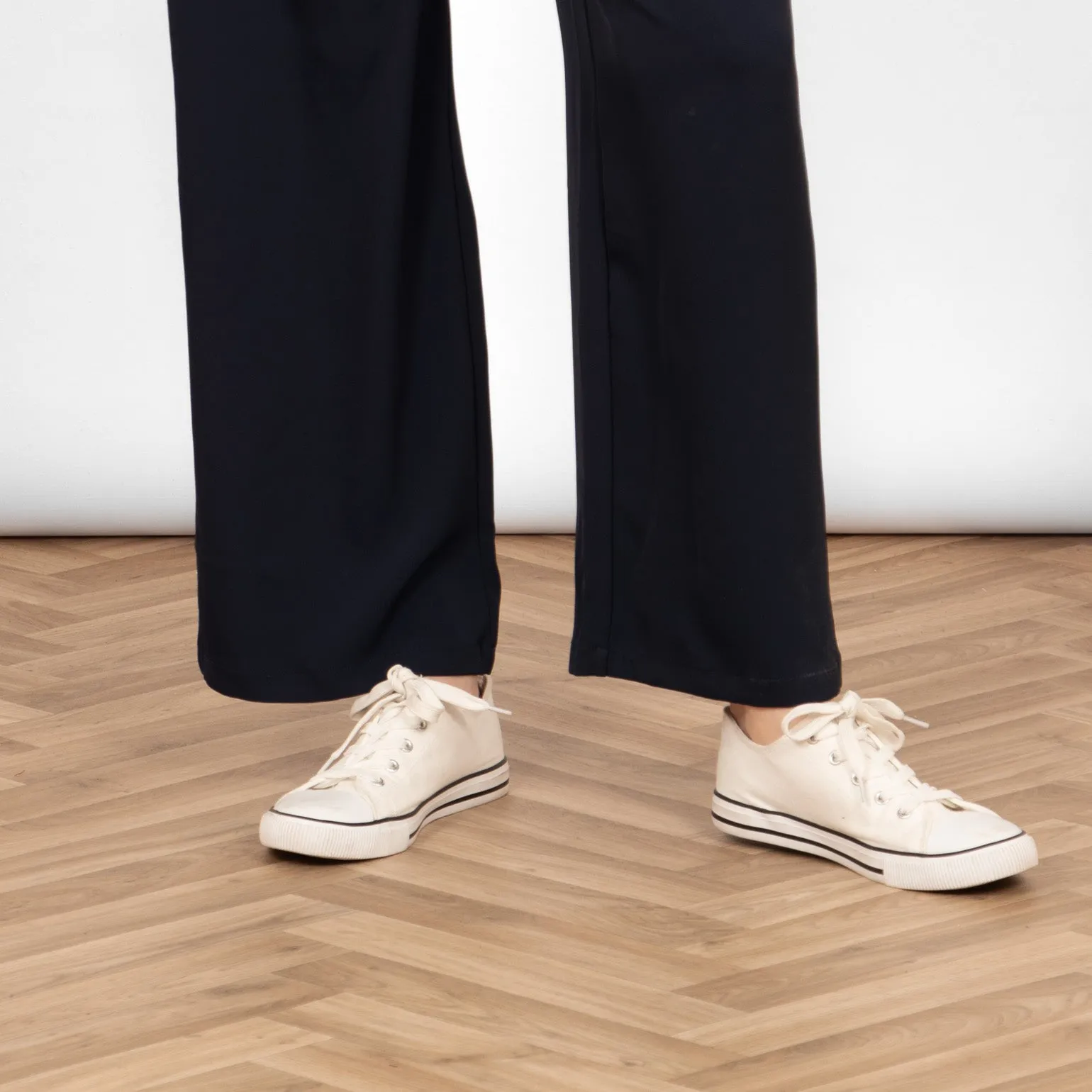 Amber Wide Leg Trousers - Navy Blue