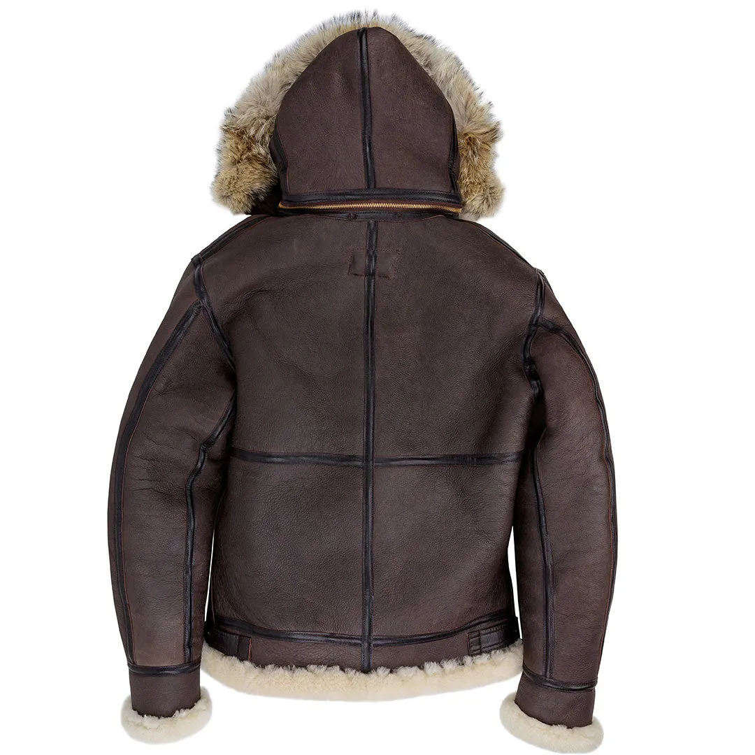 B-3 Hooded Sheepskin Bomber Jacket (Long) Z203615L