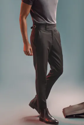 Black Two Buttoned Gurkha Trousers