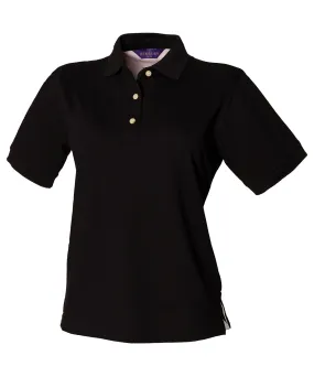 Black - Women's classic cotton piqué polo shirt