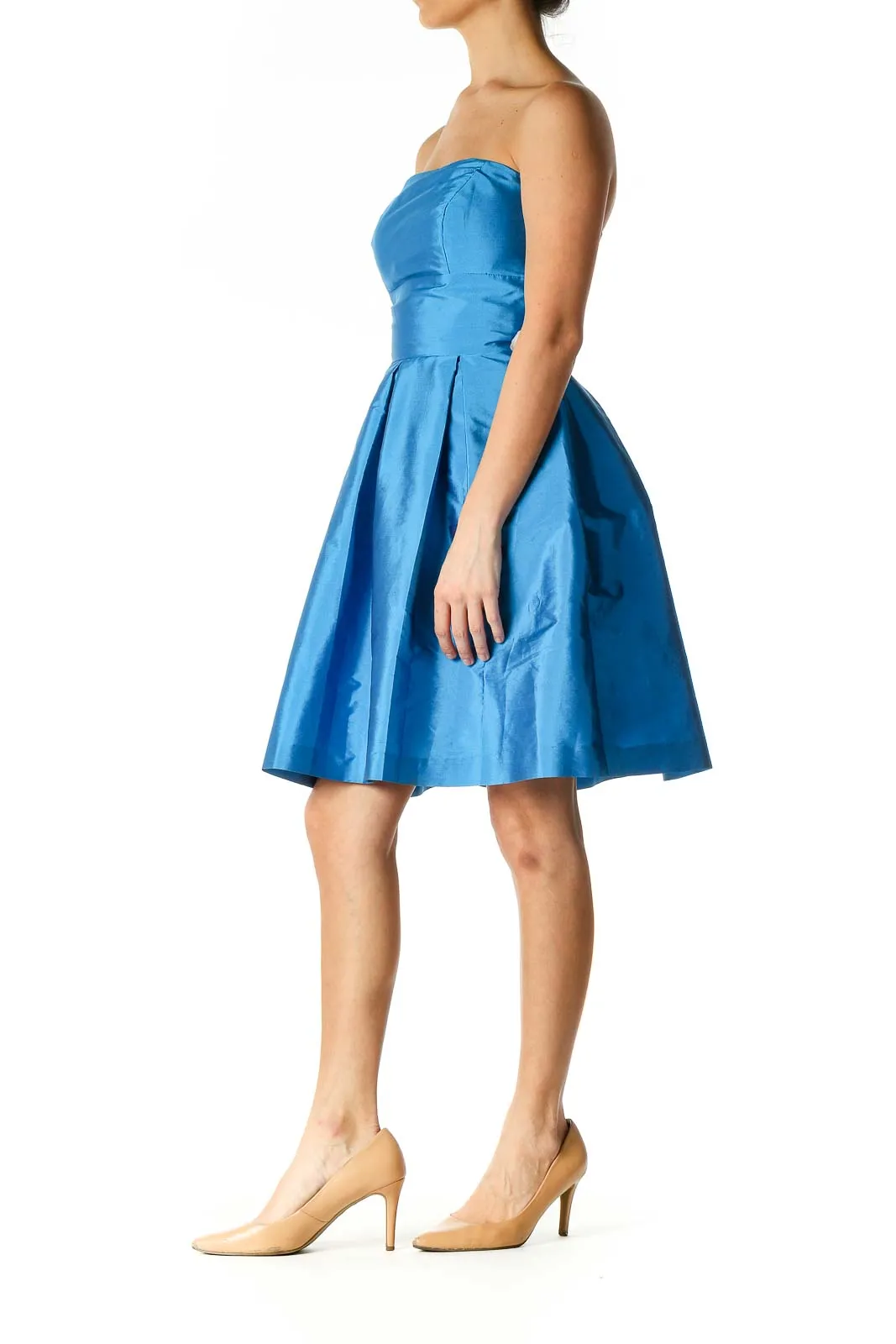 Blue Solid Chic A-Line Dress