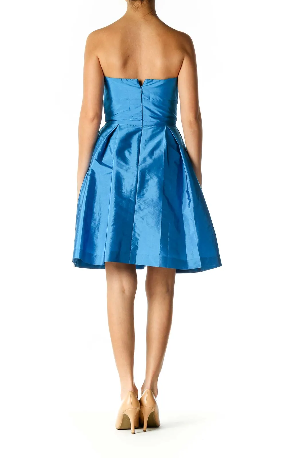 Blue Solid Chic A-Line Dress