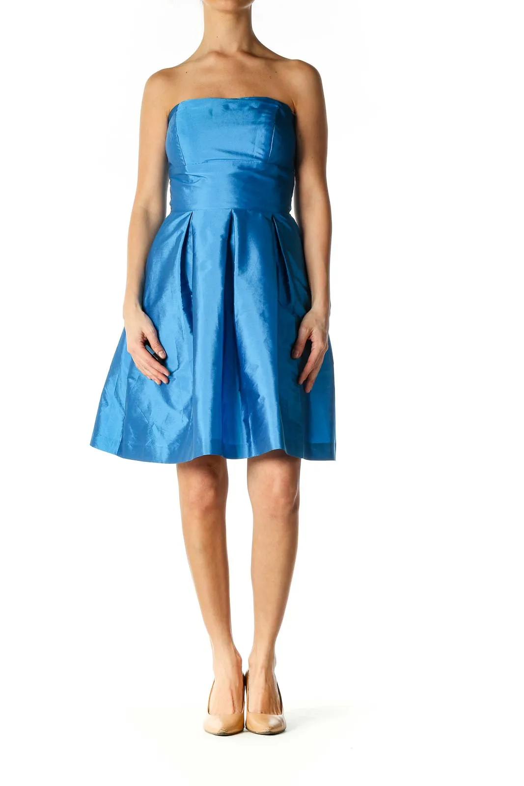 Blue Solid Chic A-Line Dress