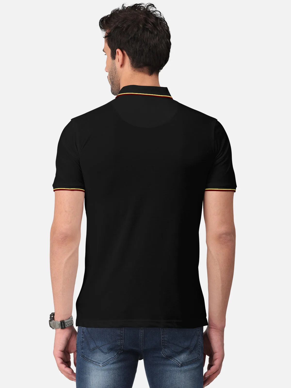 BULLMER Solid Half Sleeve Collar Neck / Polo Tshirts for Men