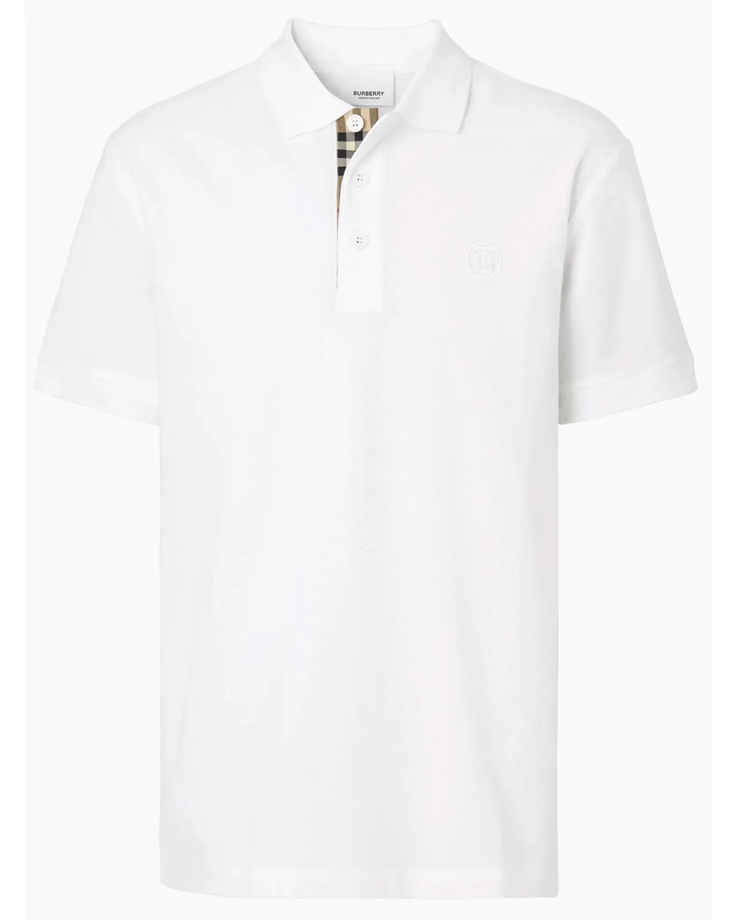 Burberry Men Polo Shirt White Eddie Cotton Regular Fit XL SALE