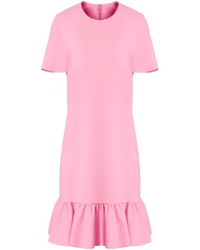 Candy Pink Flounce Hem Shift Dress