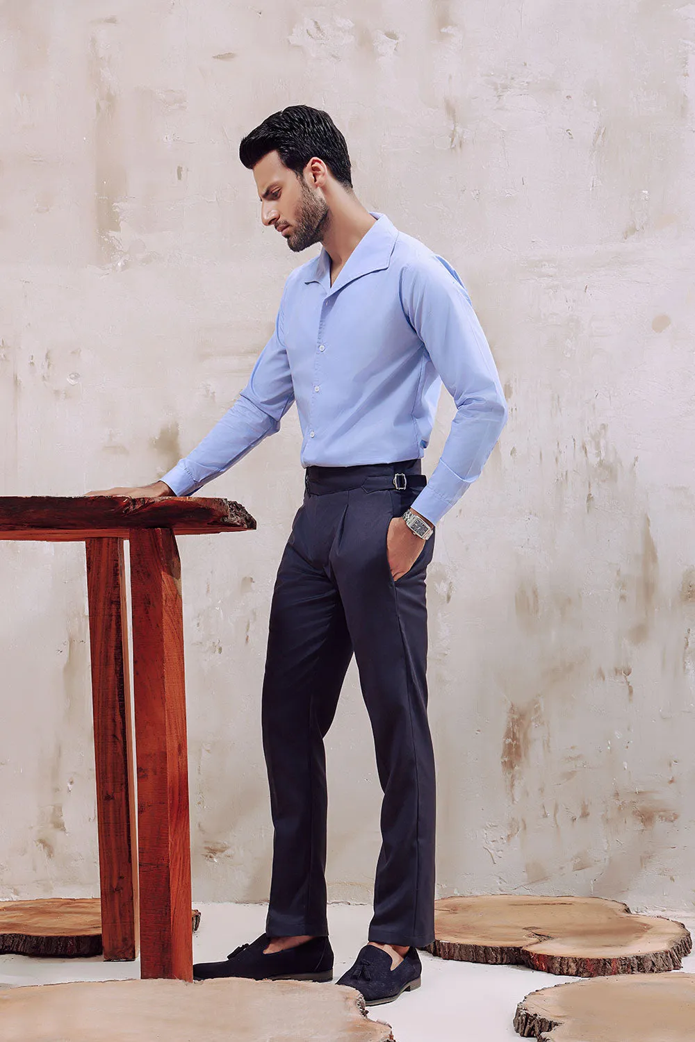 Charcoal Two Buttoned Gurkha Trousers