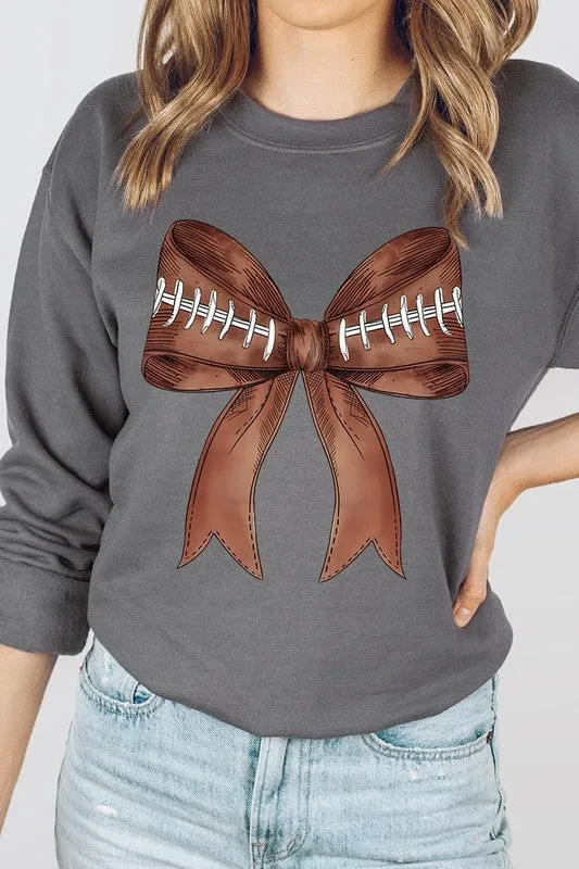 Coquette Football Bow Graphic Fleece Sweatshirts