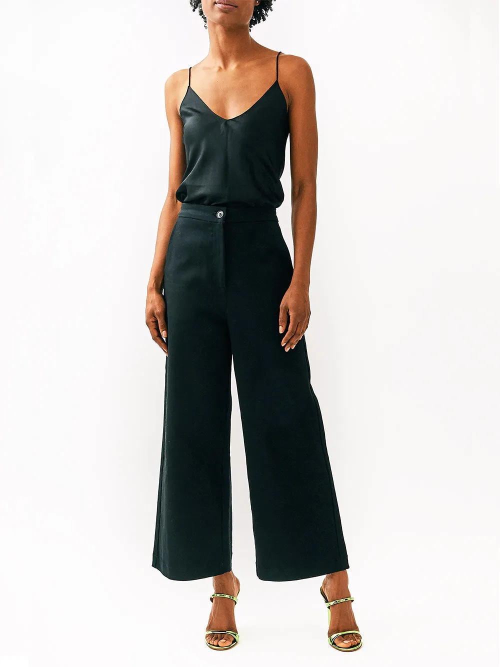 Cotton Drill Wide Leg Trousers