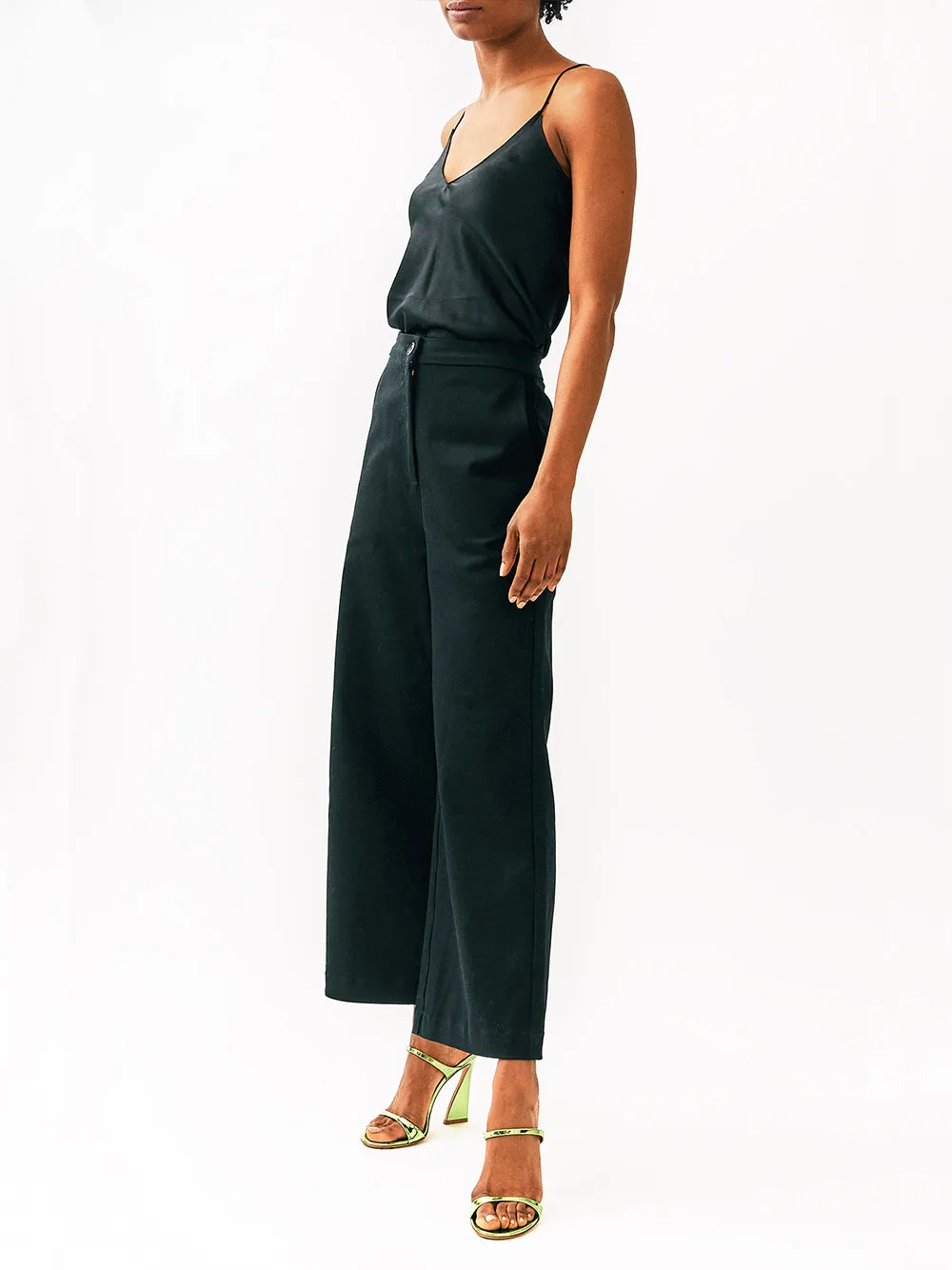 Cotton Drill Wide Leg Trousers