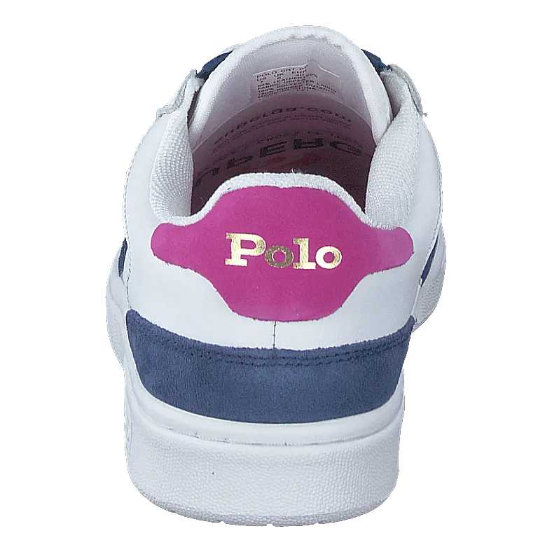 Court Low-Top Sneaker White/Light Navy/Vivid Pink