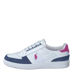 Court Low-Top Sneaker White/Light Navy/Vivid Pink