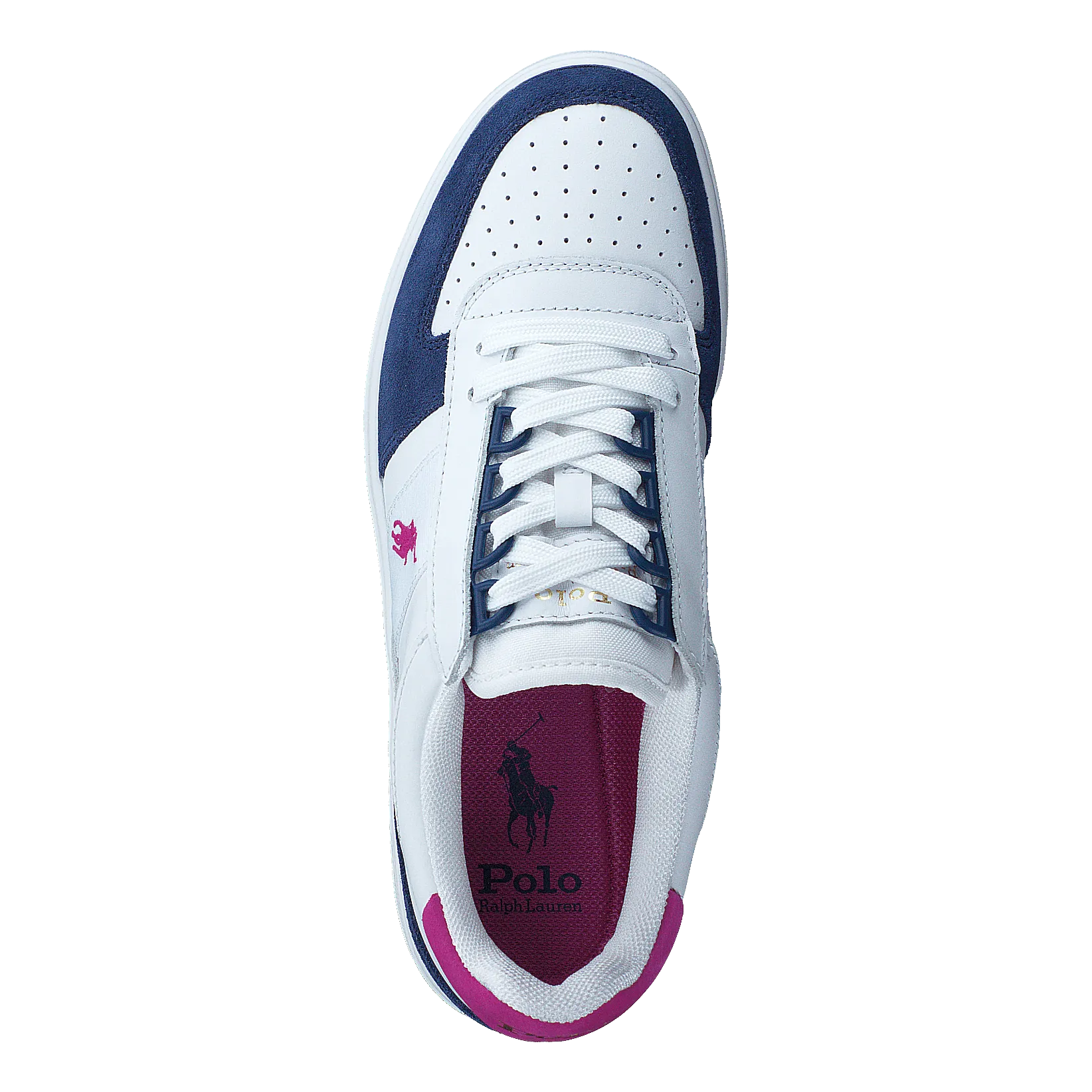 Court Low-Top Sneaker White/Light Navy/Vivid Pink