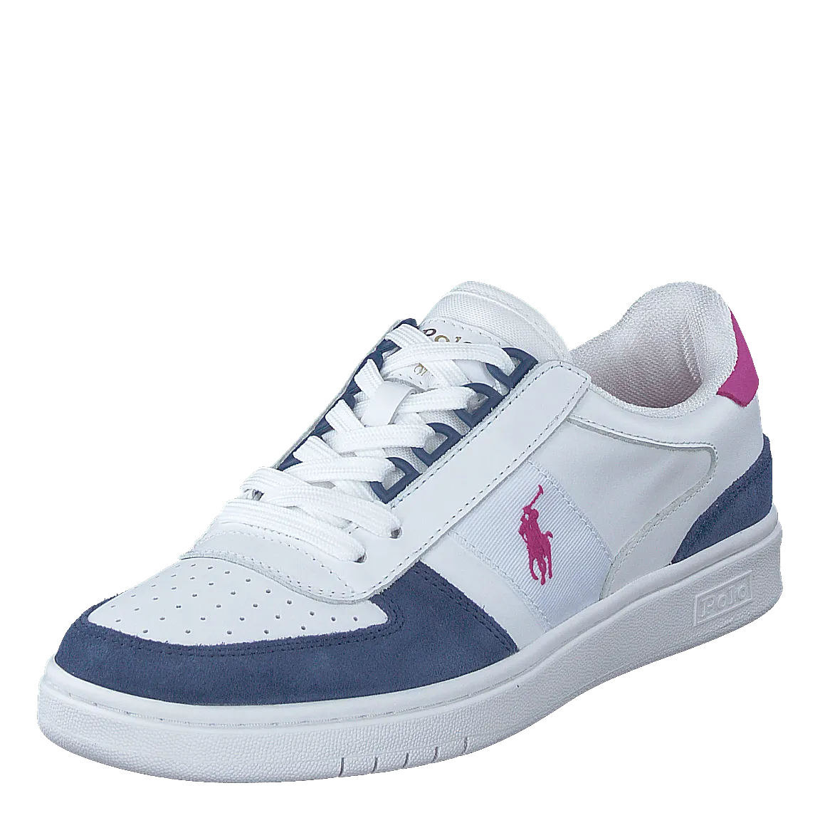 Court Low-Top Sneaker White/Light Navy/Vivid Pink