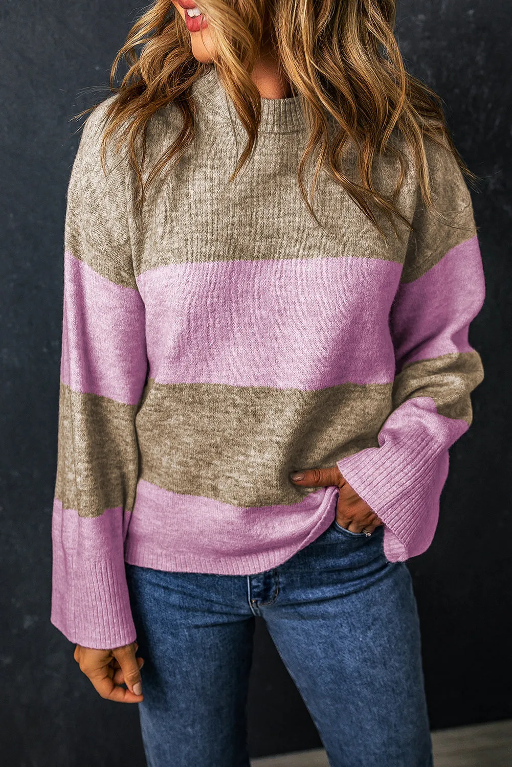 Crew Neck Wide Sleeve Sweater