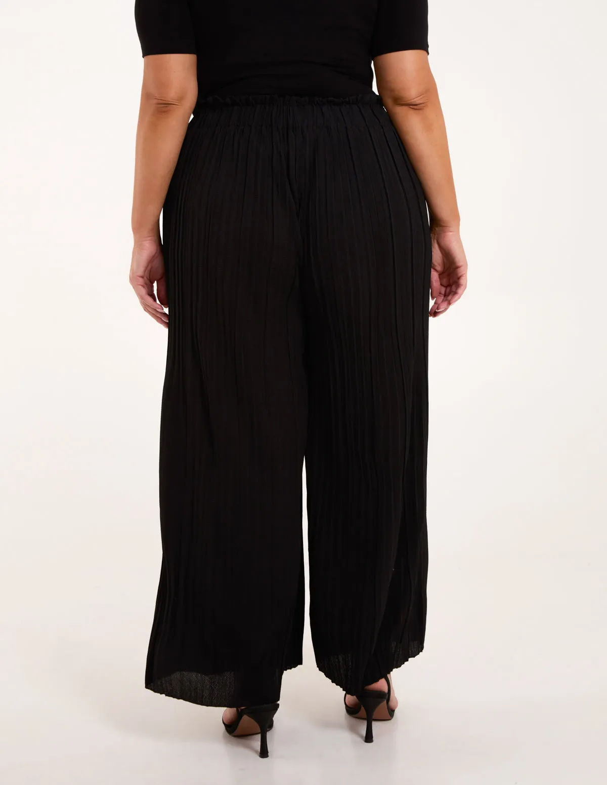 Curve Wide Leg Pleated Trousers