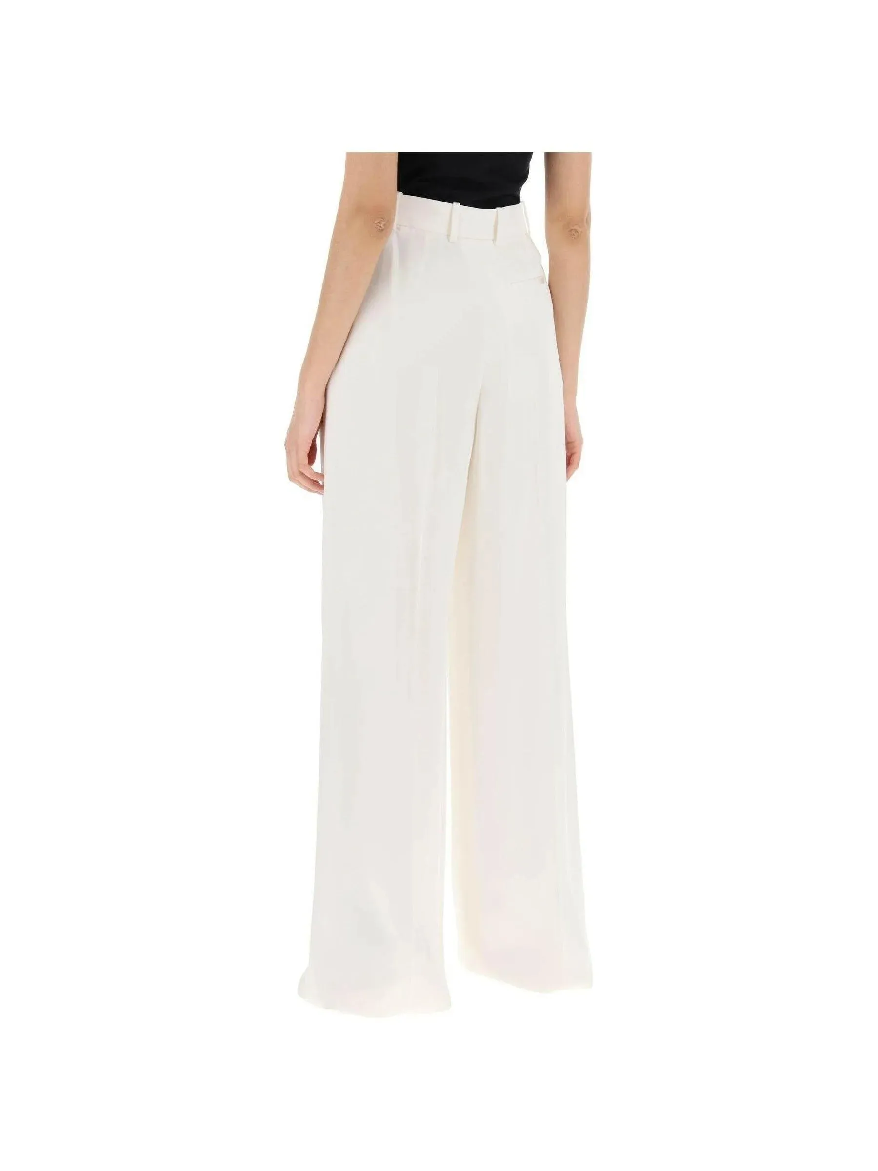 Double Pleated Wide Leg Trousers