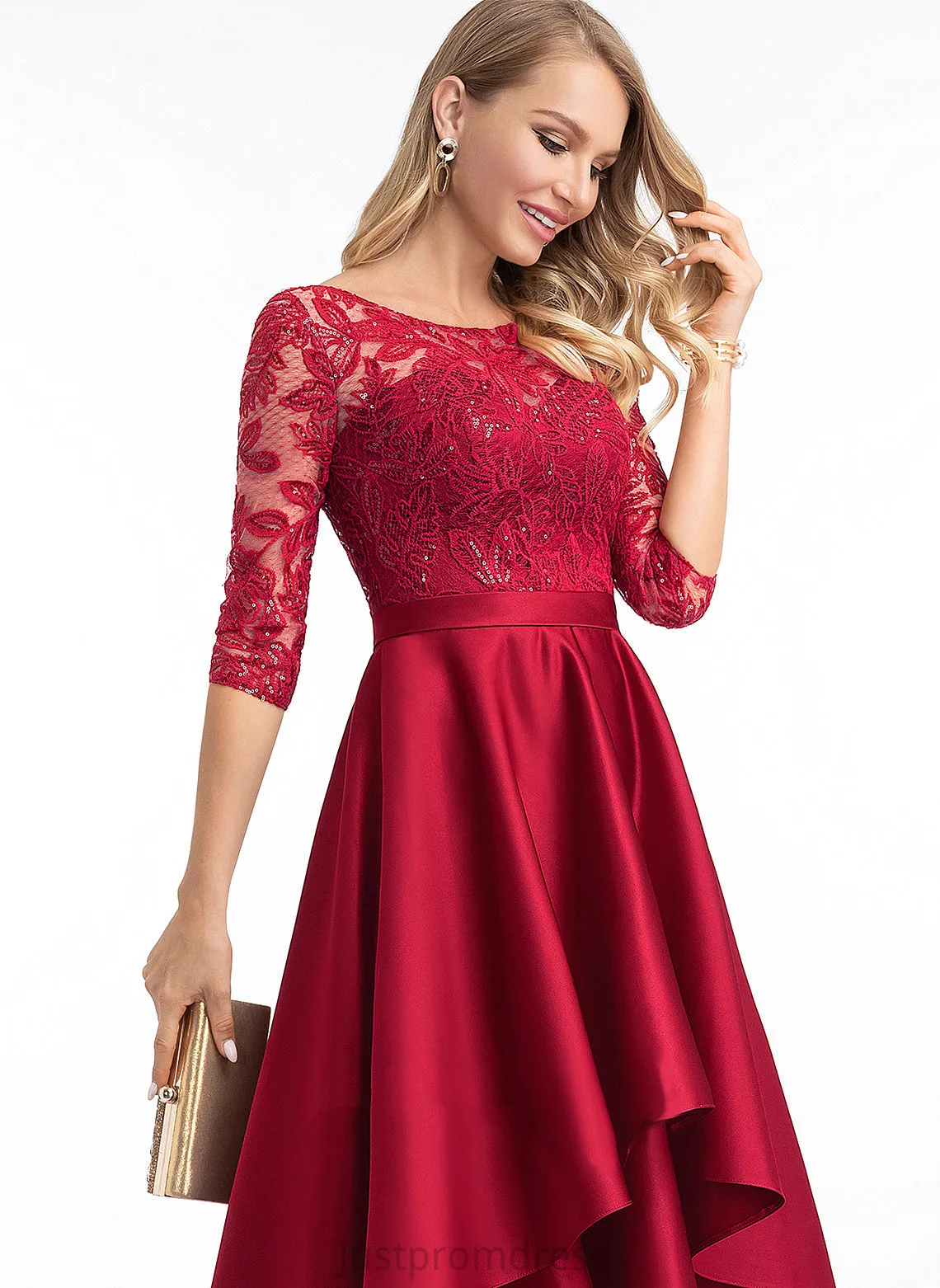 Dresses Round Nancy Satin A-line Formal Dresses Neck