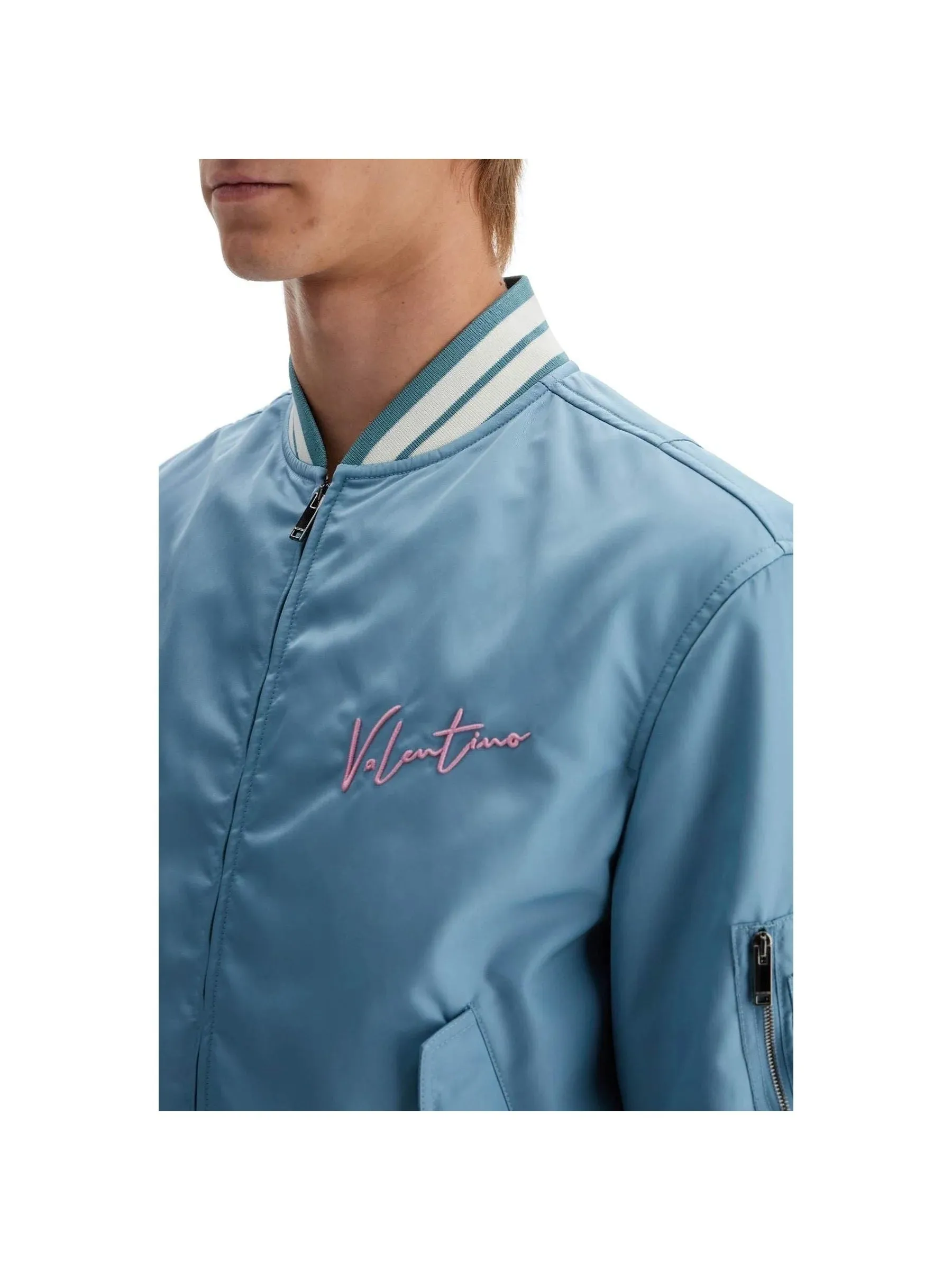 Embroidered Logo Bomber Jacket