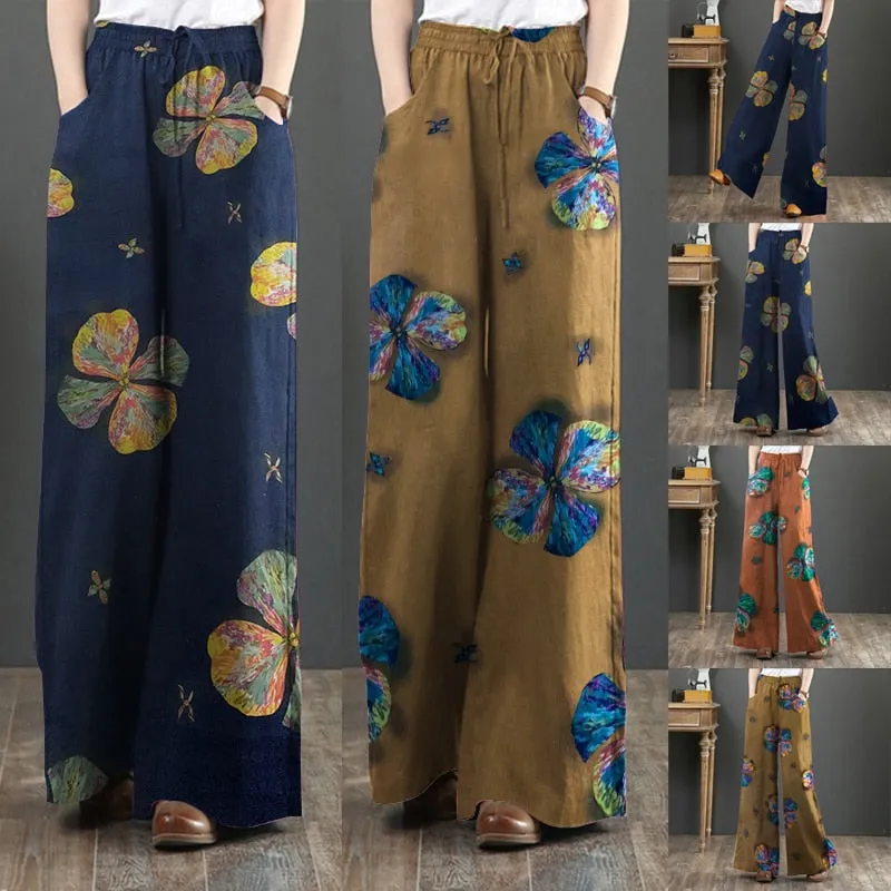 Flower Print Wide leg Palazzo Trousers