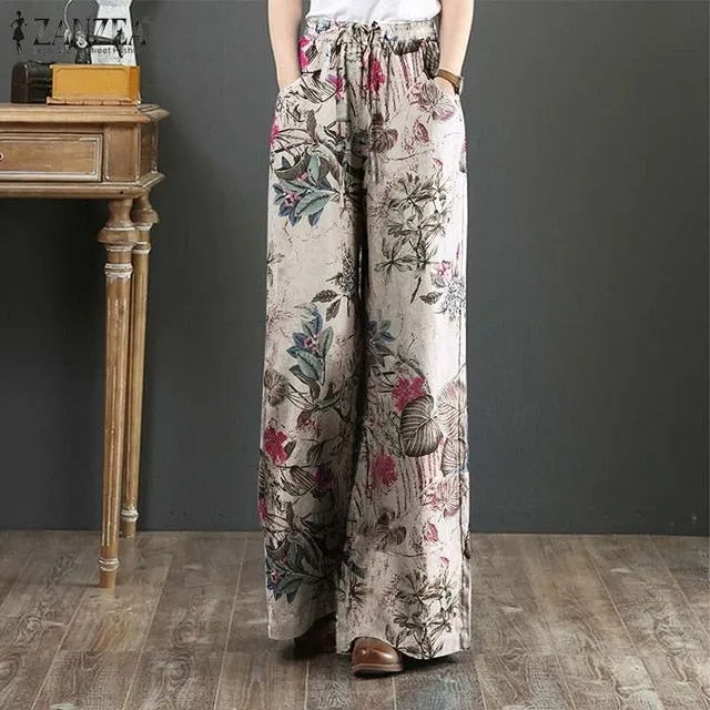 Flower Print Wide leg Palazzo Trousers