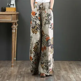 Flower Print Wide leg Palazzo Trousers