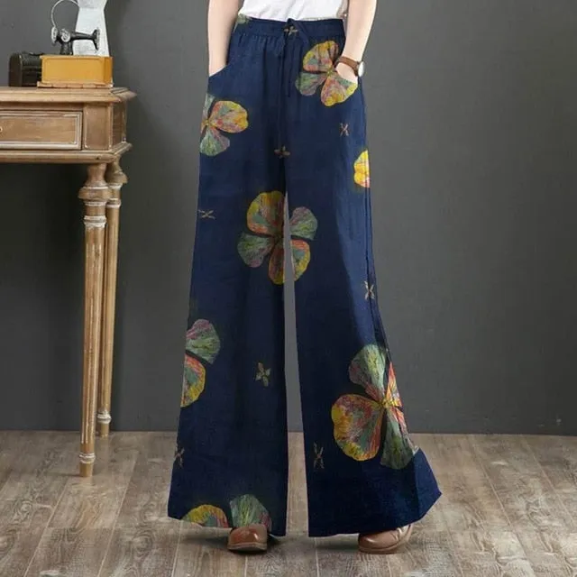 Flower Print Wide leg Palazzo Trousers