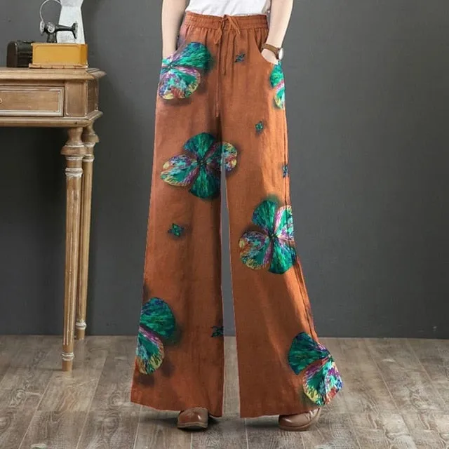 Flower Print Wide leg Palazzo Trousers