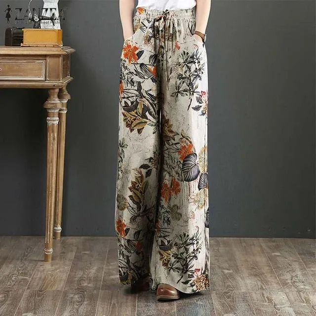 Flower Print Wide leg Palazzo Trousers