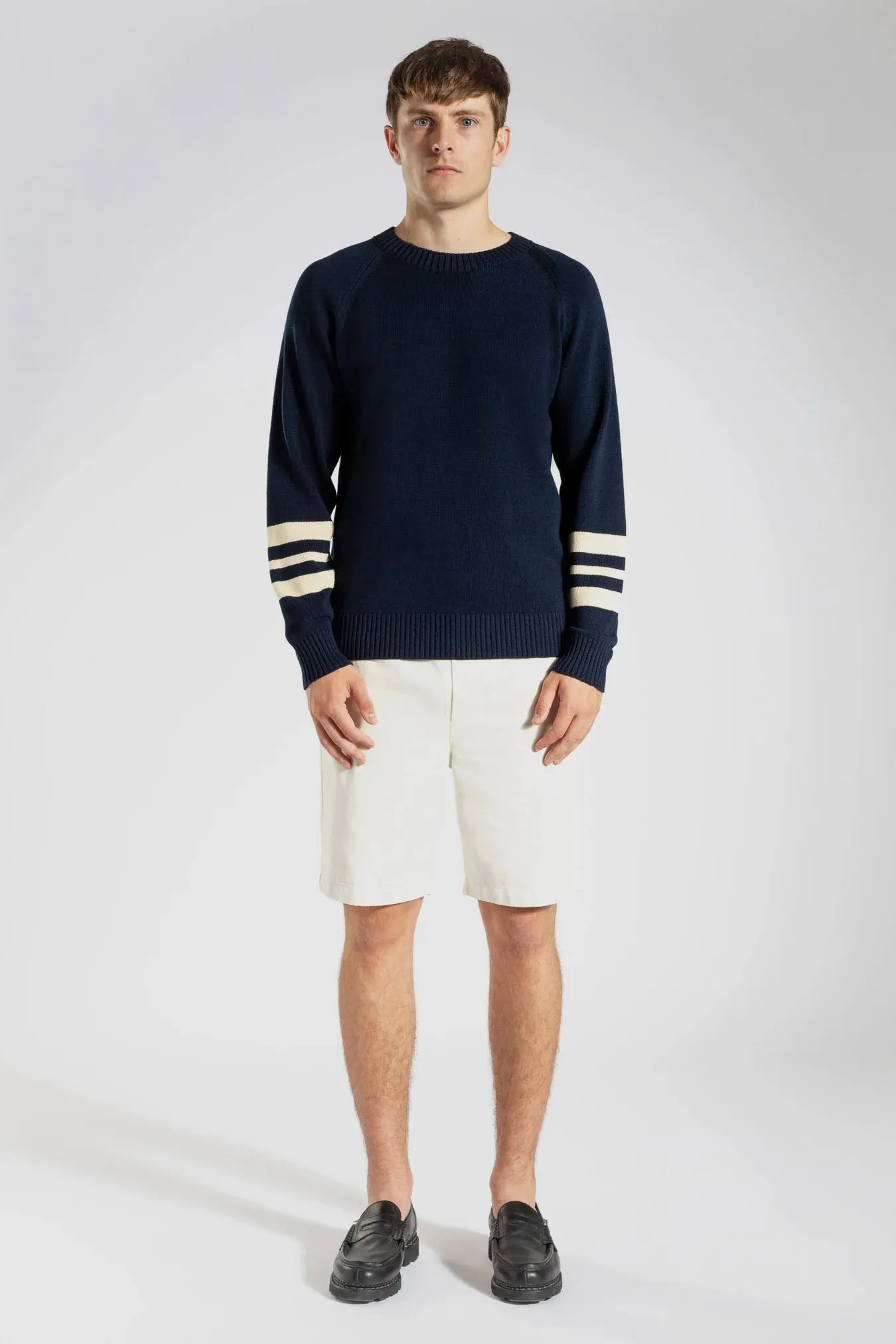 Fridolf Stripe Crew - Dark Navy