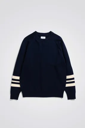 Fridolf Stripe Crew - Dark Navy