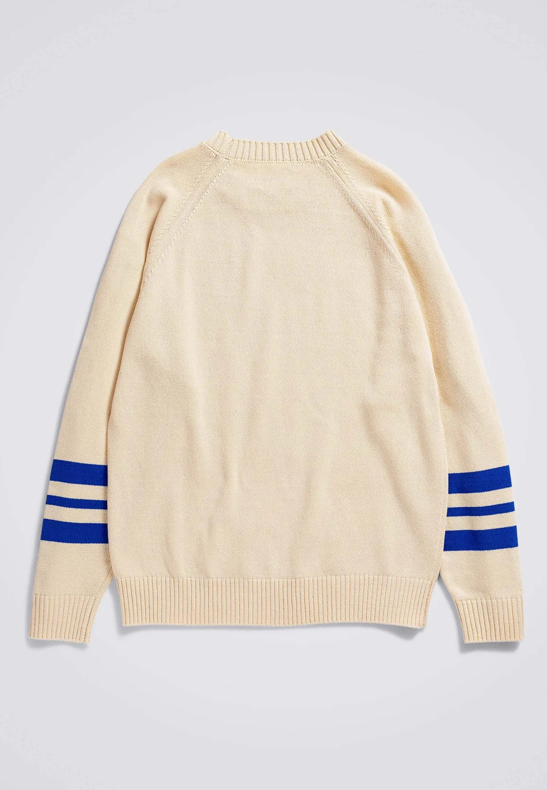 Fridolf Stripe Crew Neck Jumper - Oatmeal