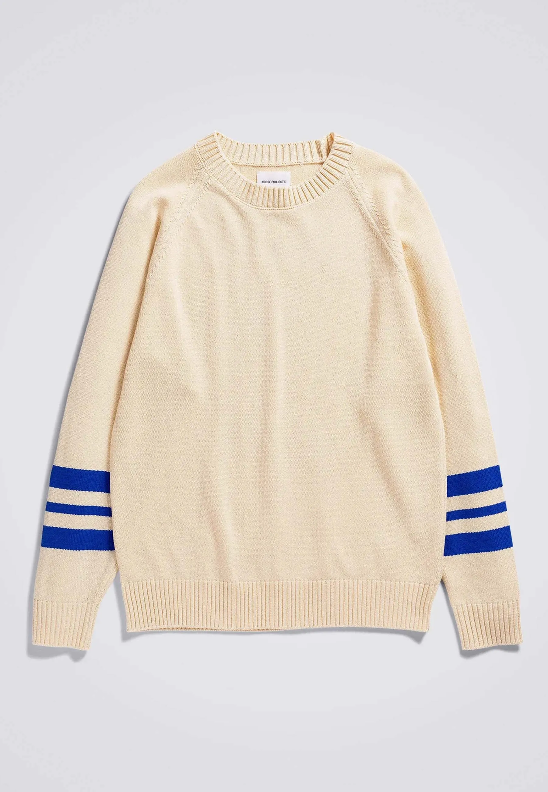 Fridolf Stripe Crew Neck Jumper - Oatmeal