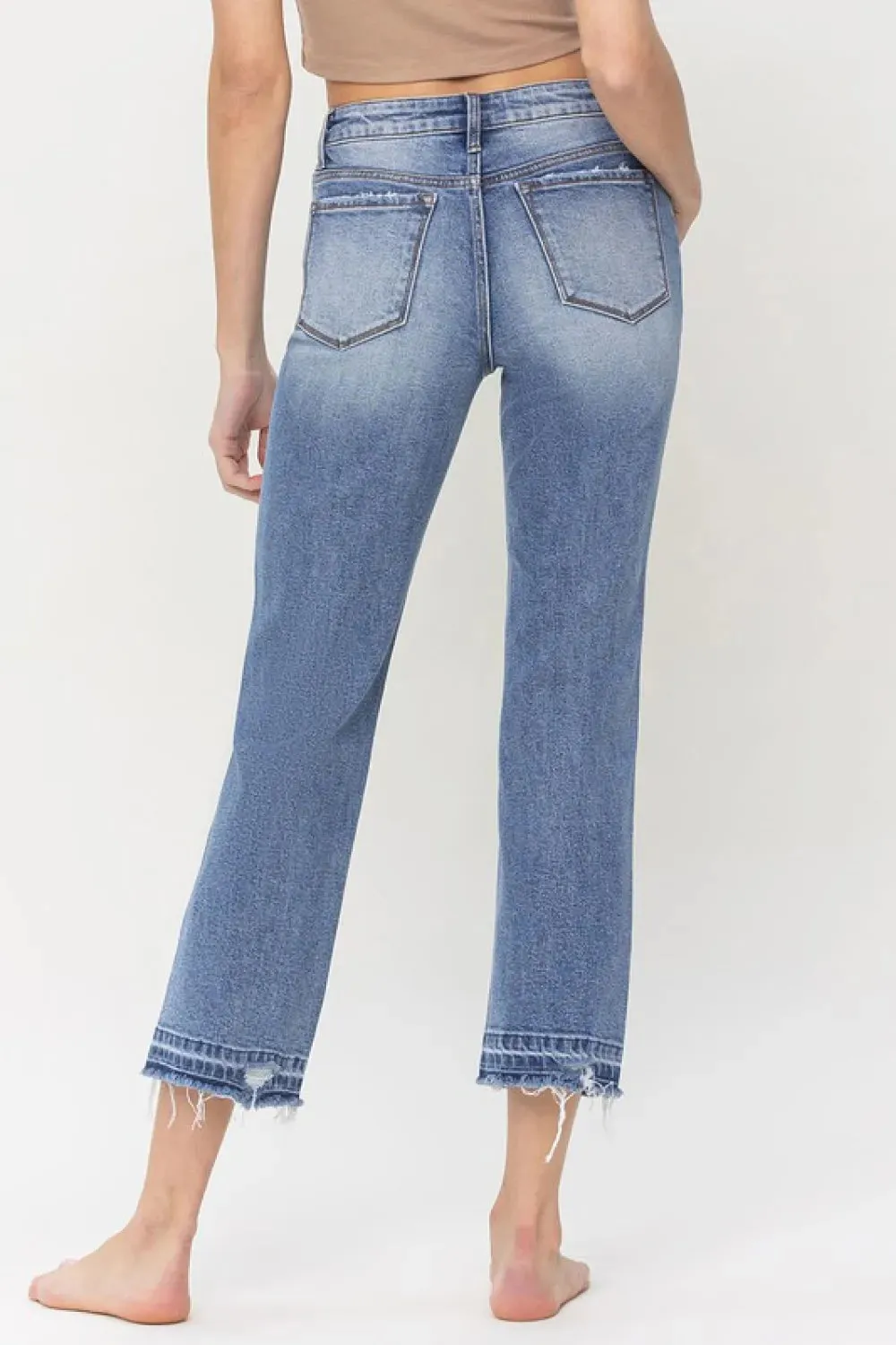 Full Size Lena High Rise Crop Straight Jeans