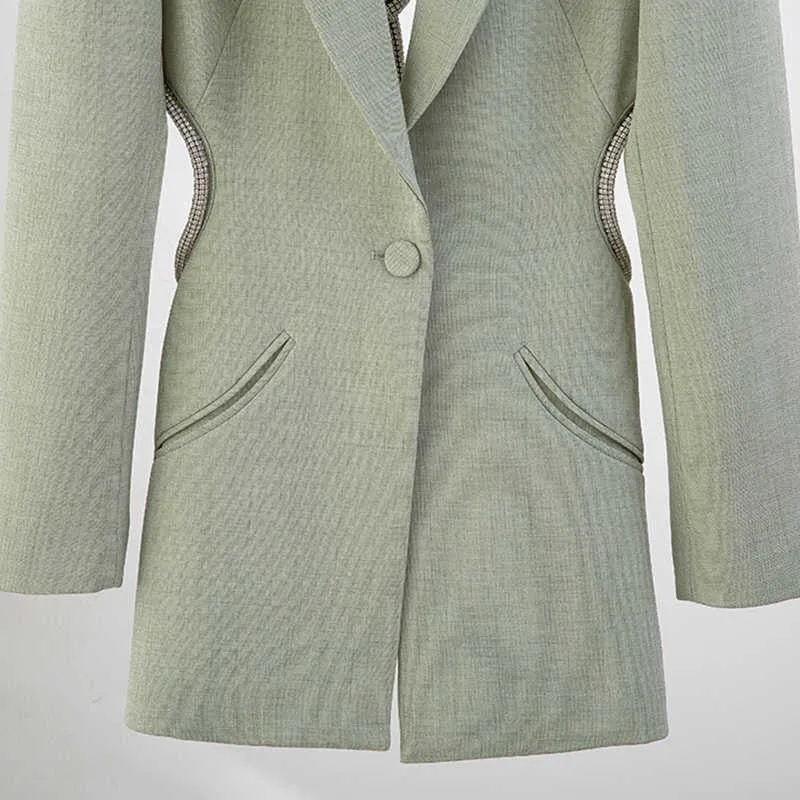 Green Backless Diamond Blazer