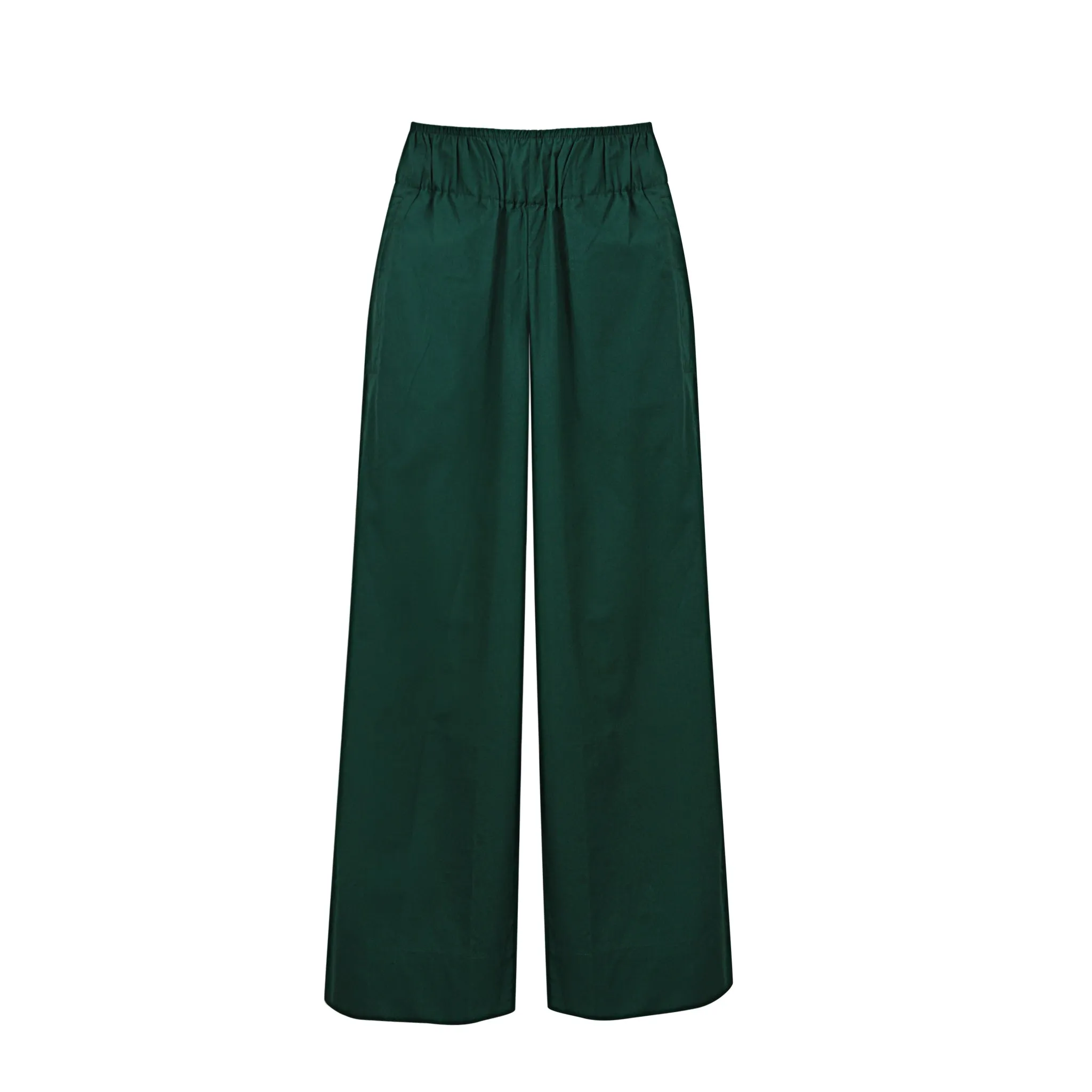 Green Cropped Wide Leg Pants