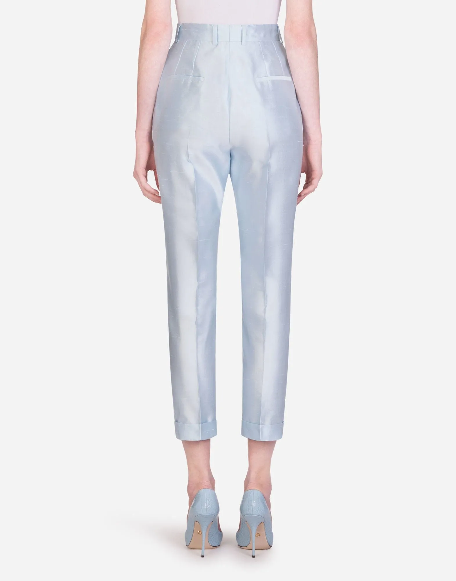 High-Waist Tailored Silk Pants