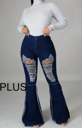 High Waisted Bell Bottom Jeans