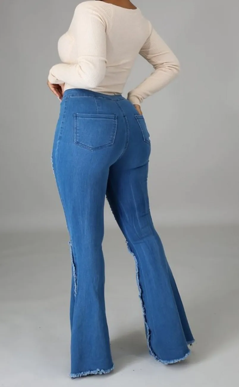 High Waisted Bell Bottom Jeans