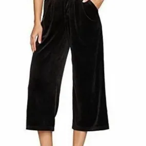 Juicy Couture Pitch Black Velour Cropped Trousers